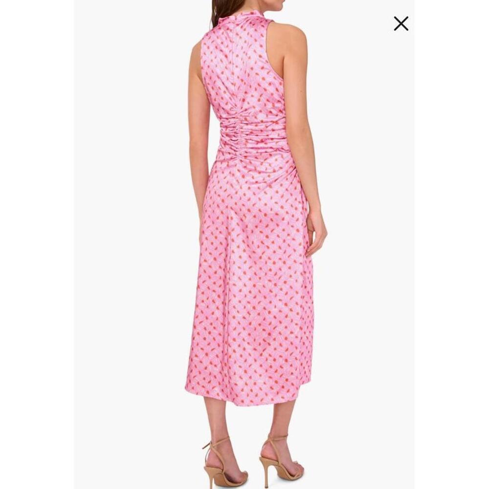 NWT Parker The Ayla Ruched Mock-Neck Satin Midi Dress in Cashmere Rose Women’s 8 - Picture 14 of 15